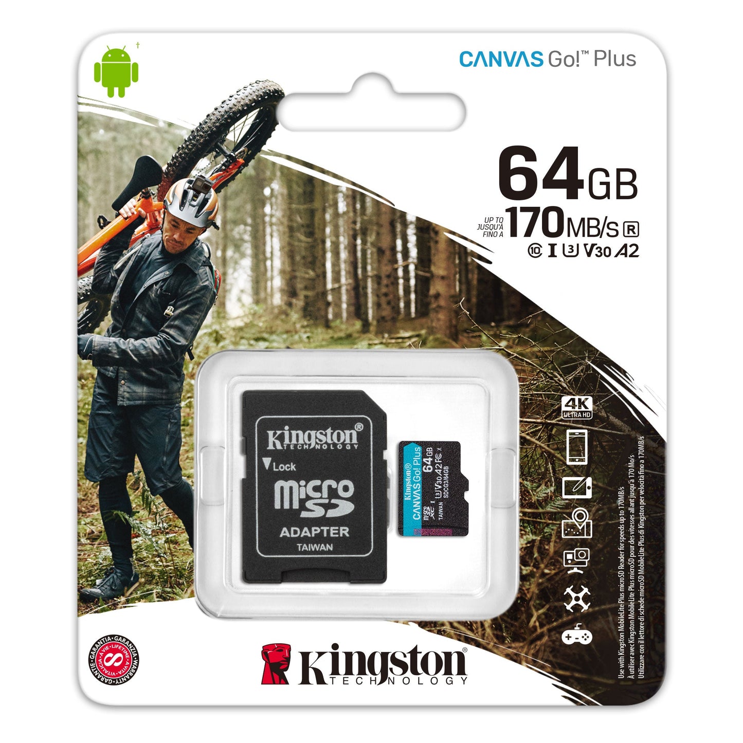 256GB Kingston Canvas React Memory Card and Adapter